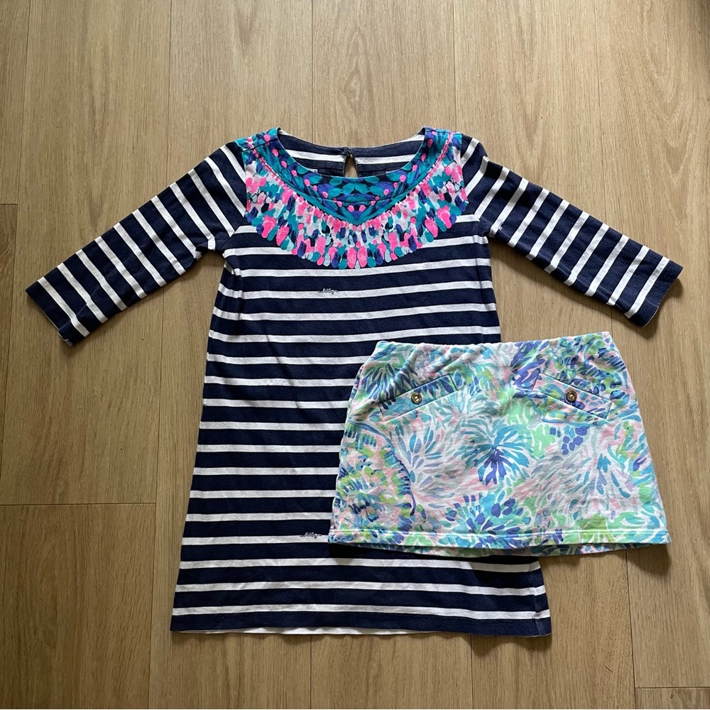 Lilly Pulitzer girl’s dress and skort, size medium (6-7)